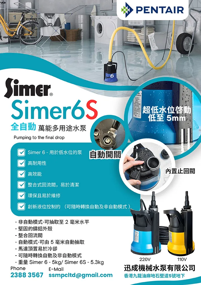 Pentair Simer 6 / 6S 低水位排水泵 圖片 7
