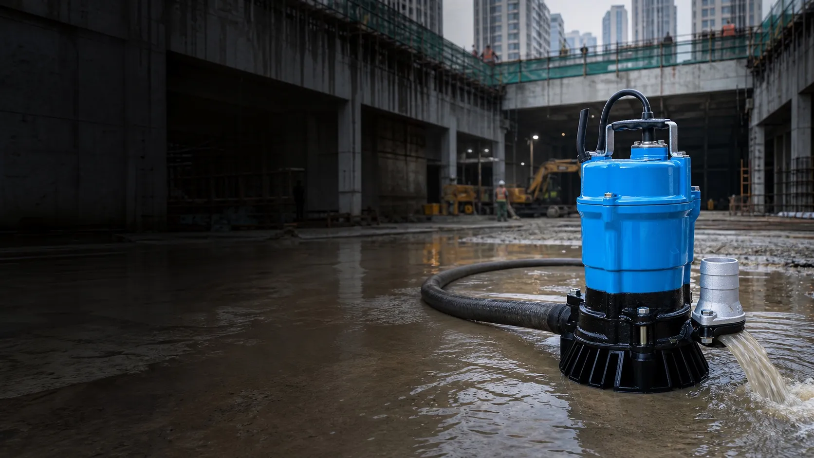 鶴見 TSURUMI HS 工程排水泵於香港地盤抽走積水